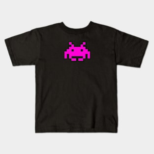 magenta space invaders Kids T-Shirt